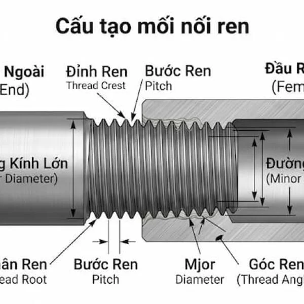 2 đầu ren là gì? Phân loại, ứng dụng và cách chọn đúng kỹ thuật