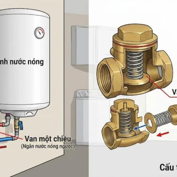 Van một chiều máy nước nóng là gì? Cấu tạo, công dụng và cách chọn đúng