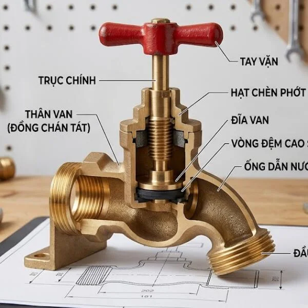 Brass tap valve là gì? Cấu tạo, ứng dụng và cách chọn