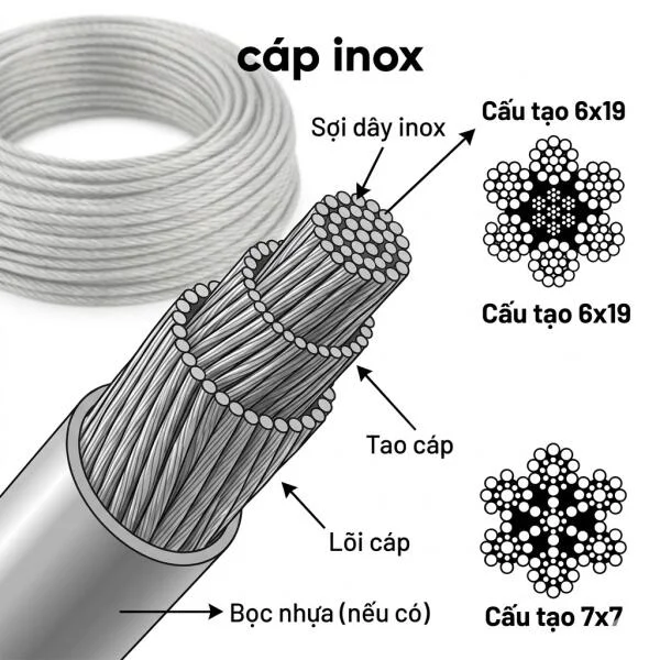 Cáp inox là gì? Phân loại, ứng dụng và cách chọn đúng