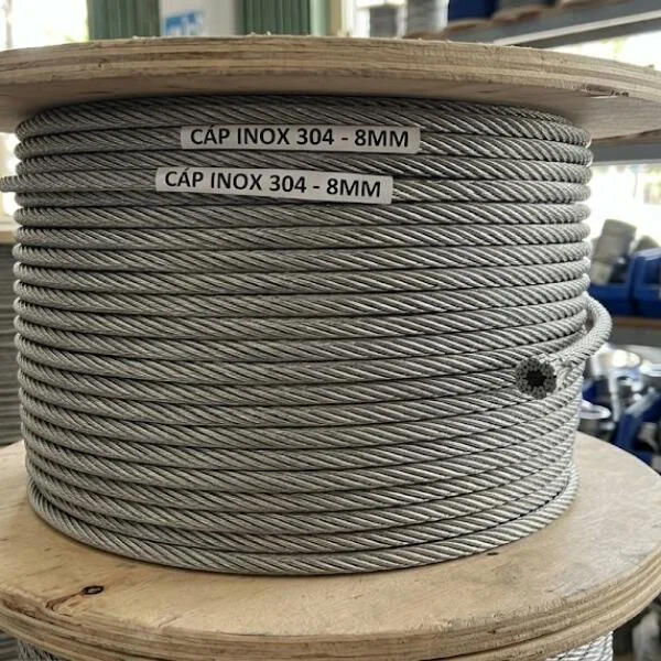 Cáp inox 8mm là gì? Thông số, ứng dụng và cách chọn chuẩn