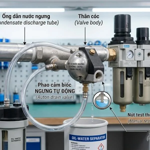 Cóc xả nước ngưng là gì? Cấu tạo, nguyên lý và cách chọn đúng