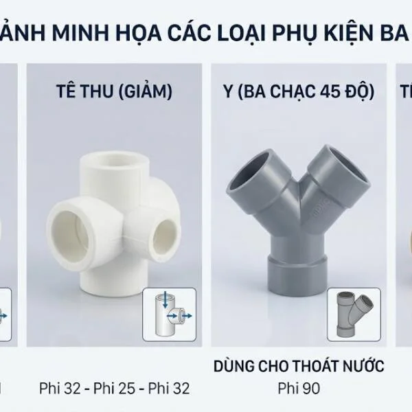 Cút nước 3 chạc là gì? Cấu tạo, ứng dụng và cách chọn