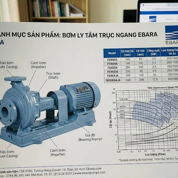 Ebara FSA pump catalogue đầy đủ thông số và cách chọn