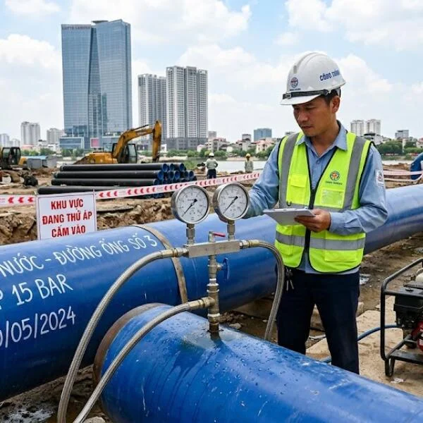 Thử áp đường ống là gì? Quy trình, tiêu chuẩn và lưu ý kỹ thuật