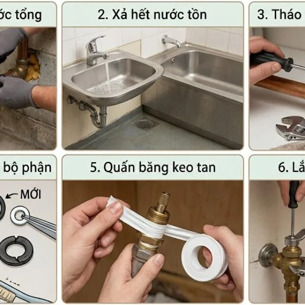 Van khóa nước bị rỉ: nguyên nhân và cách xử lý triệt để