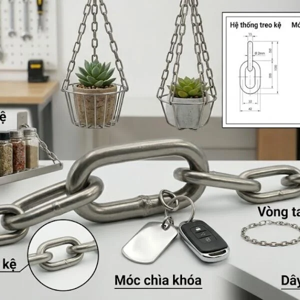 Xích inox 304 phi 2 là gì? Đặc điểm, ứng dụng và cách chọn đúng