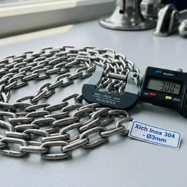 Xích inox 304 phi 3 là gì? Thông số, ứng dụng và cách chọn chuẩn kỹ thuật