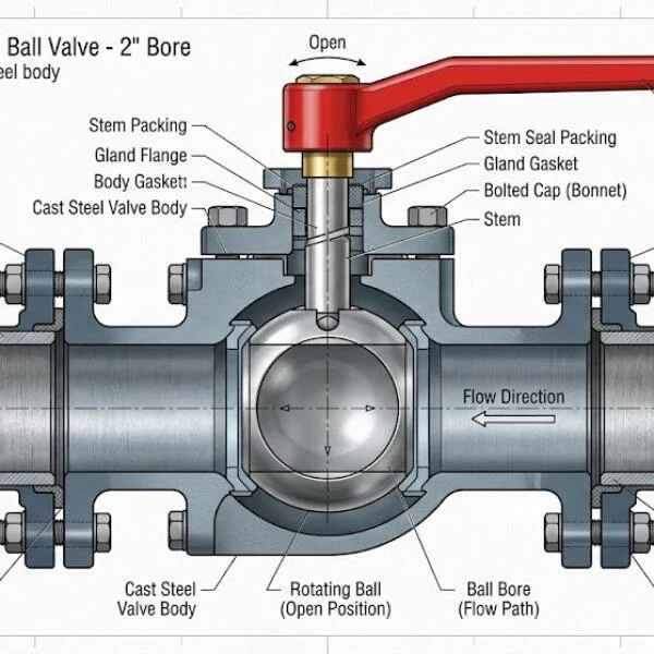Flanged ball valve chính hãng cho hệ thống công nghiệp