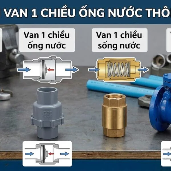 Van 1 chiều ống nước chính hãng, ngăn dòng chảy ngược hiệu quả