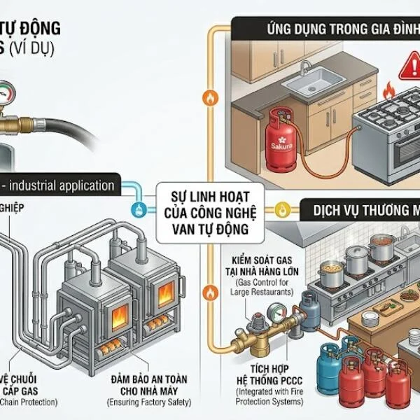 Van bình gas tự động là gì? Hướng dẫn chọn đúng kỹ thuật