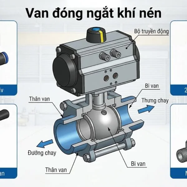 Van đóng ngắt khí nén là gì? Cấu tạo, ứng dụng và cách chọn