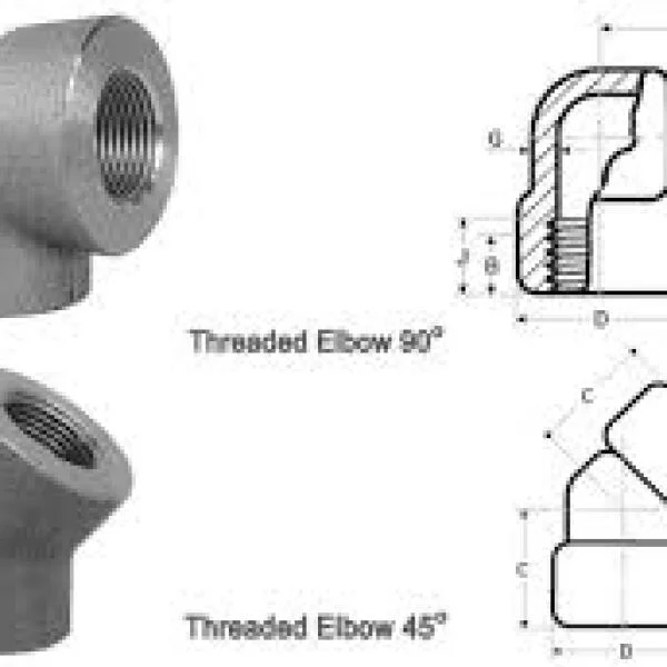 Stainless steel pipe fitting with dimensions