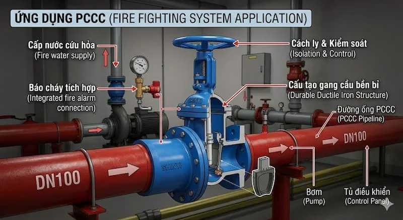 Ứng dụng thực tế của van cổng DN100