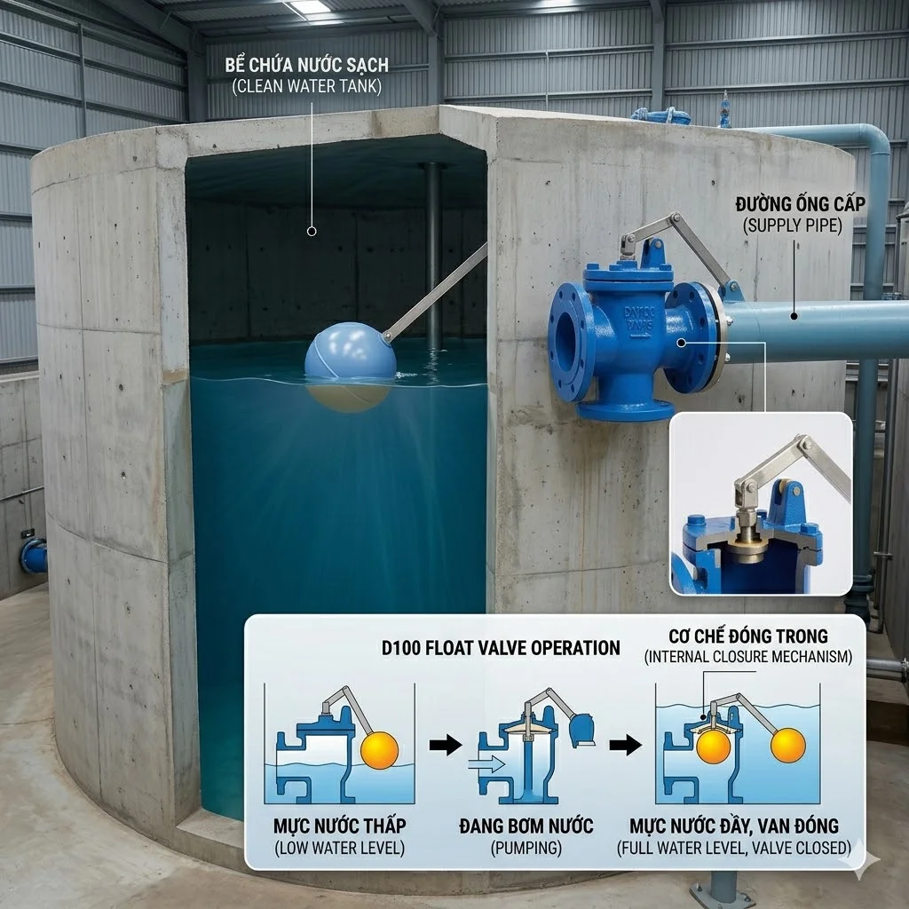 Ứng dụng trong bể nước công nghiệp