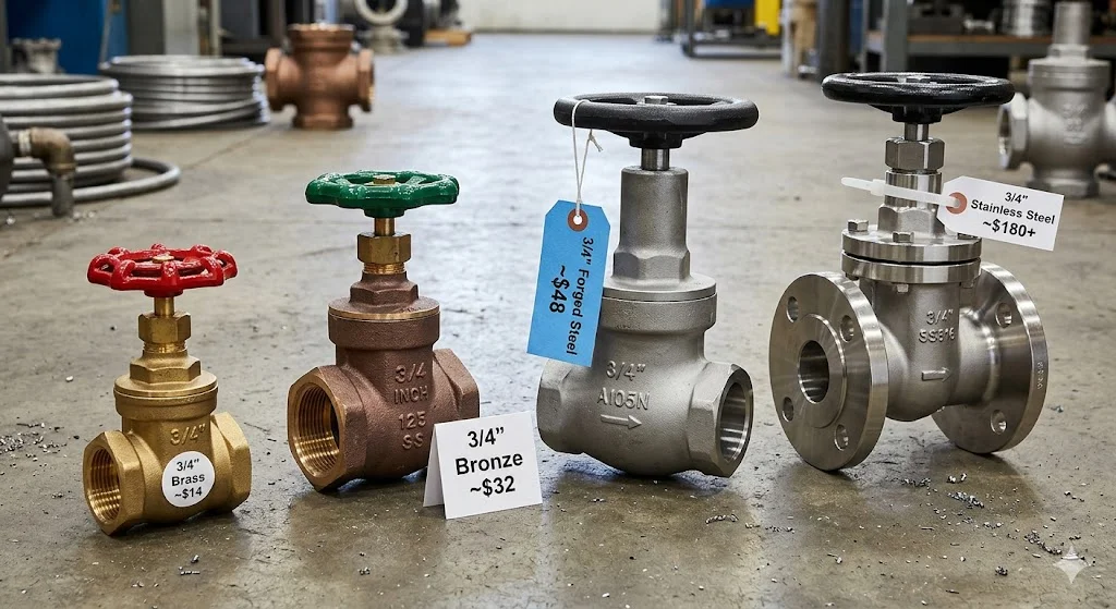 Phân loại van cổng 3/4 inch phổ biến theo mức giá