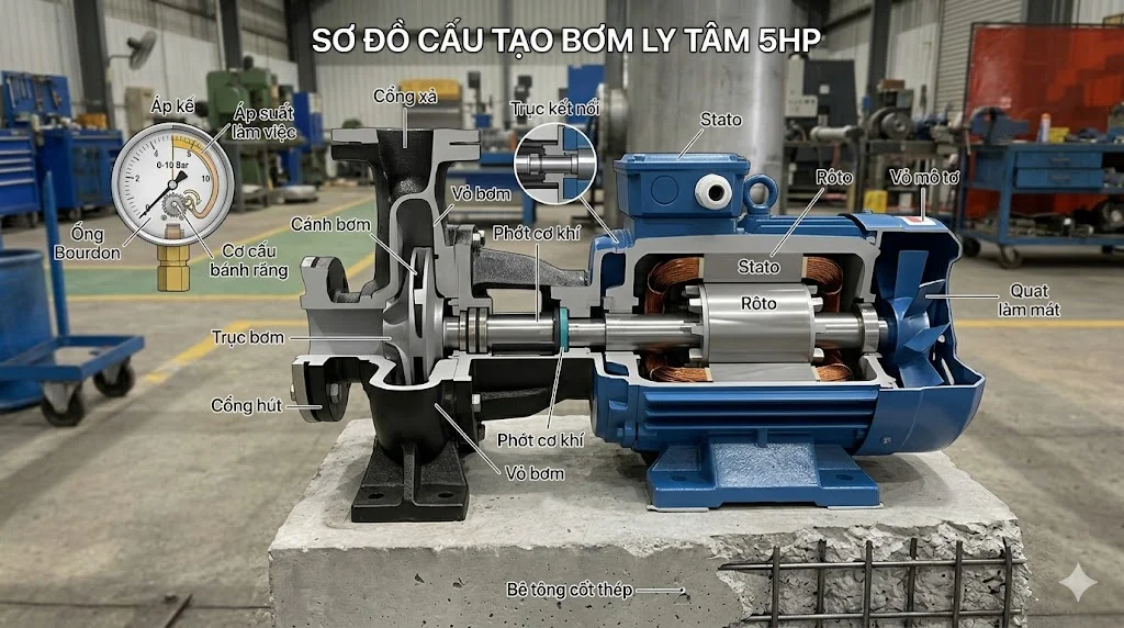 Cấu tạo và nguyên lý hoạt động của 5 hp pump