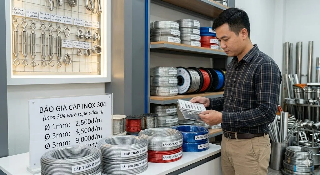 So sánh cáp inox 304 với các loại khác