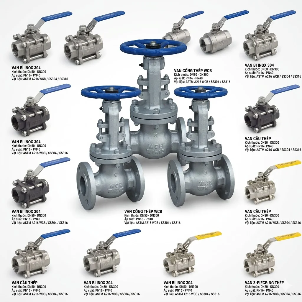 Các loại van thép