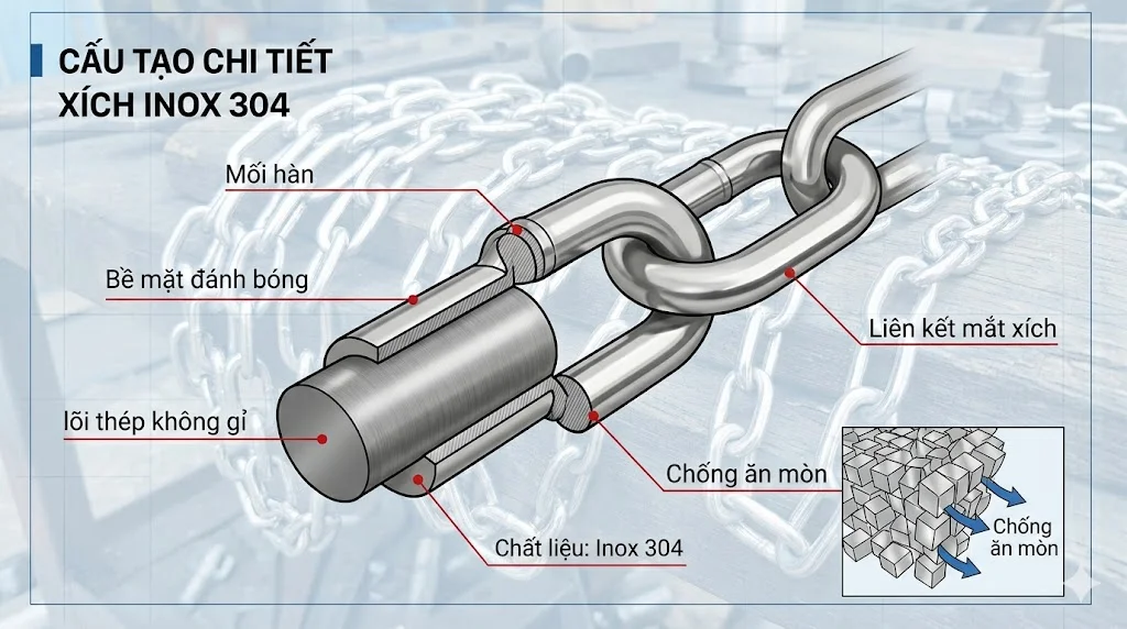 Yếu tố ảnh hưởng đến giá xích inox 304