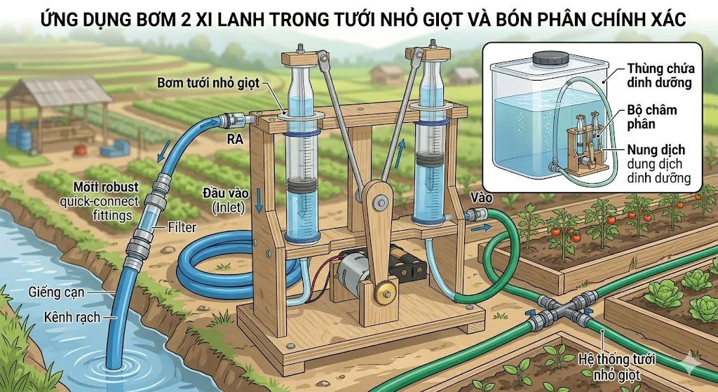 Các thông số kỹ thuật quan trọng của bơm hai xi lanh