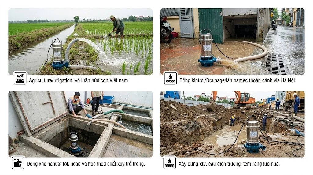 Ứng dụng của bơm chìm Daphovina 3 HP trong thực tế