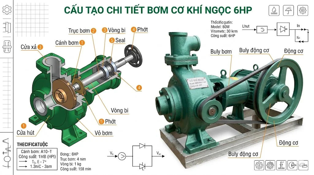 Cấu tạo và nguyên lý hoạt động của bơm 6HP