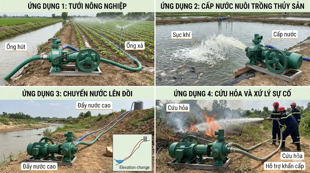 Ứng dụng của bơm cơ khí Ngọc 6HP