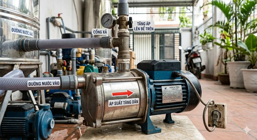 Khái niệm bơm đa tầng cánh một pha trong thực tế