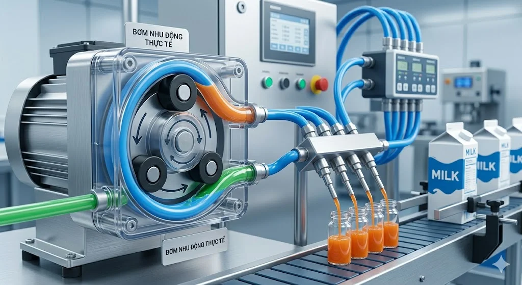 Cơ chế ép ống và tạo dòng chảy