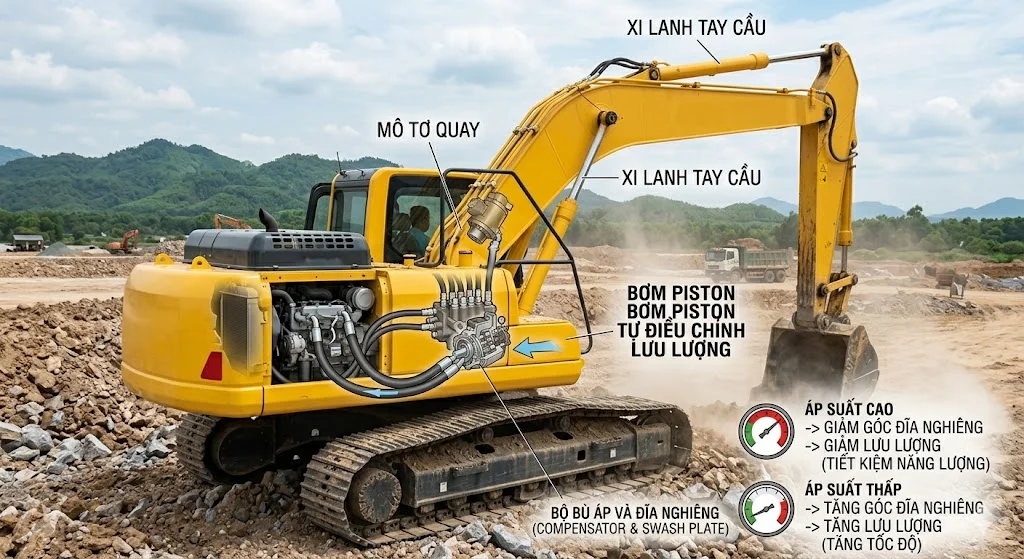 Cách chọn bơm piston điều chỉnh lưu lượng đúng kỹ thuật