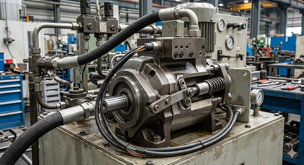 Nguyên lý hoạt động của bơm piston điều chỉnh lưu lượng