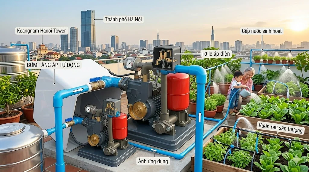 Ứng dụng của bơm nước tăng áp ngoài trời
