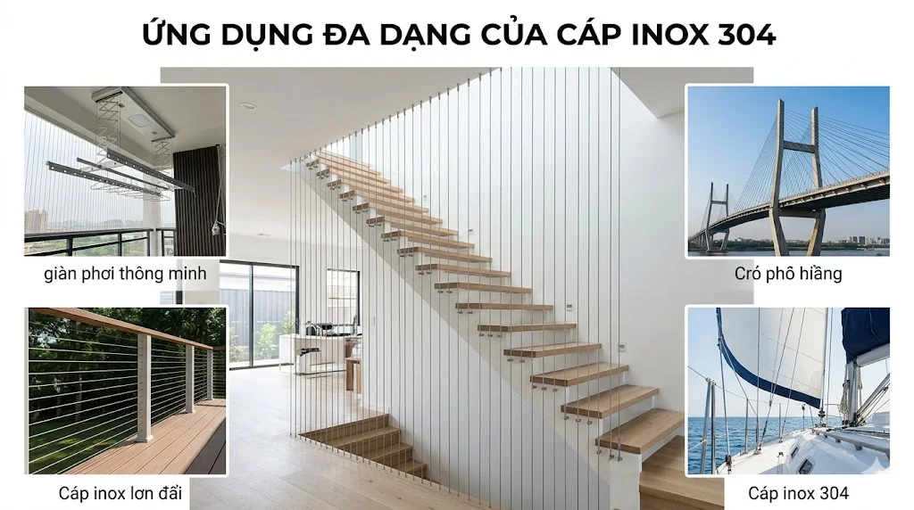 Ứng dụng của cáp 304