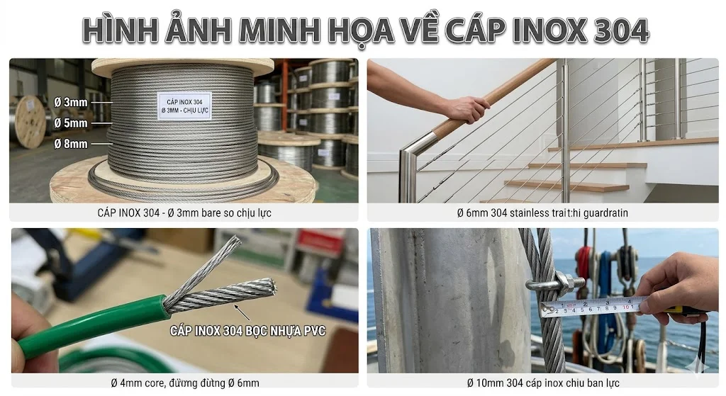 Yếu tố ảnh hưởng đến giá cáp inox 304