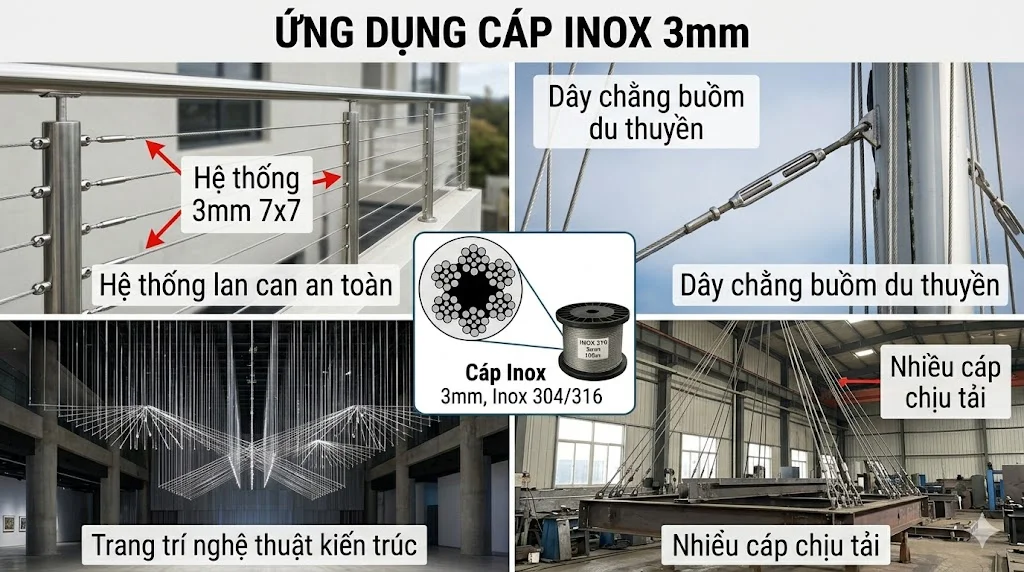 Cách chọn cáp inox 3 mm đúng kỹ thuật