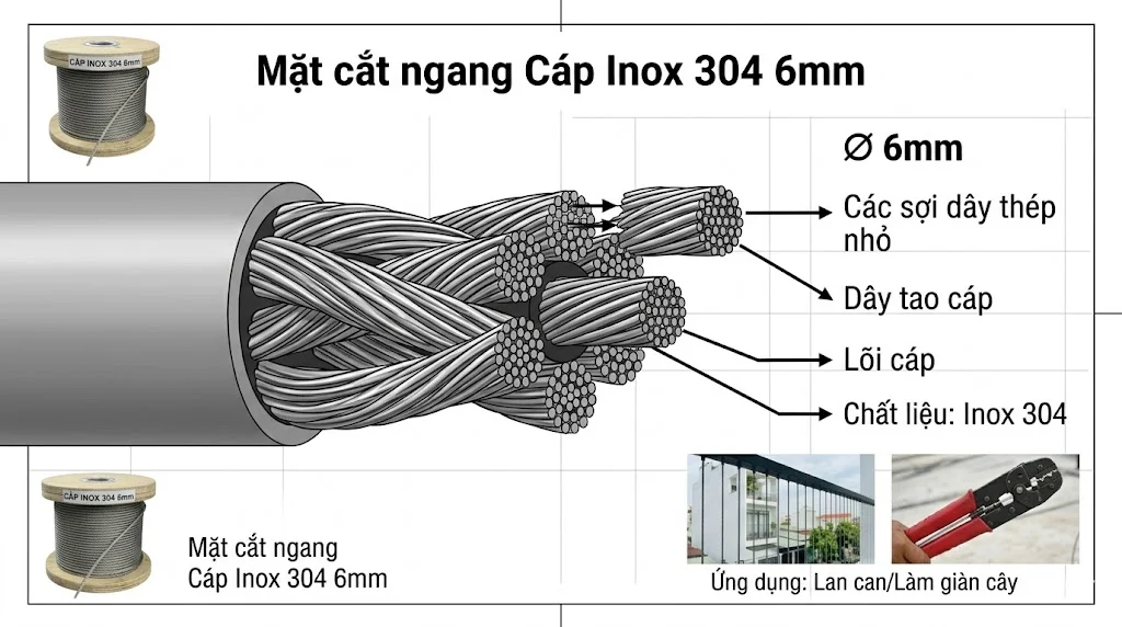 Cách chọn cáp inox 6 mm đúng kỹ thuật