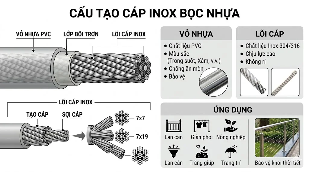 Cách chọn cáp bọc nhựa đúng kỹ thuật