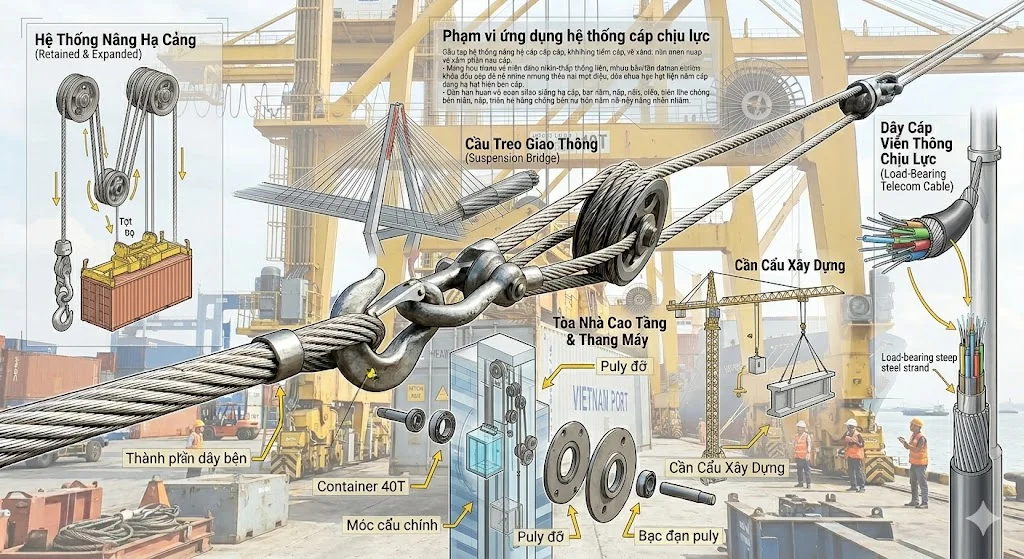 Ứng dụng của cáp chịu lực