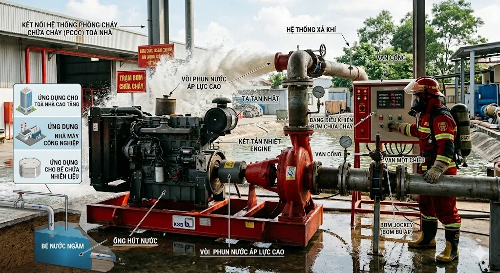 Phân loại công suất bơm cho chữa cháy theo ứng dụng