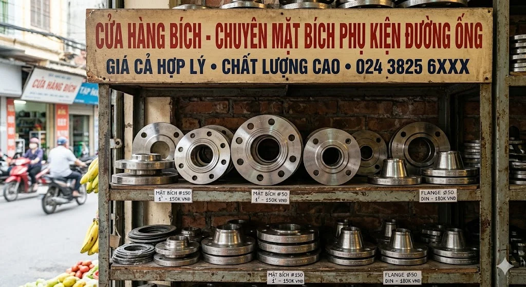 Các loại mặt bích phổ biến tại cửa hàng mặt bích