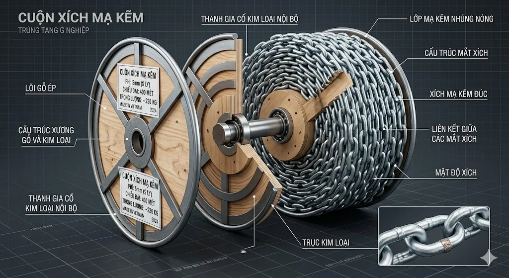 Cách chọn cuộn xích mạ 400 m đúng kỹ thuật