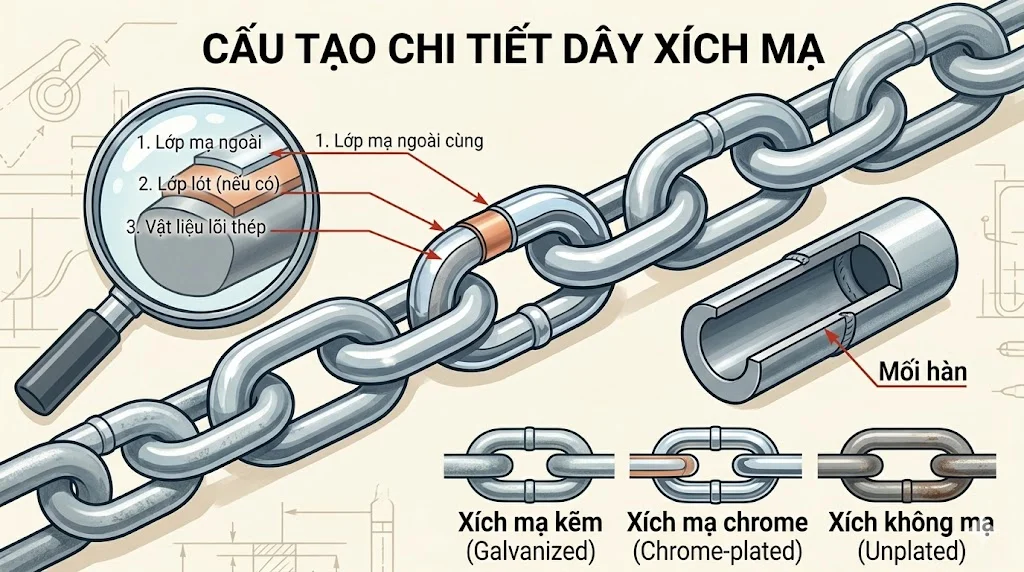 Phân loại dây xích phổ biến