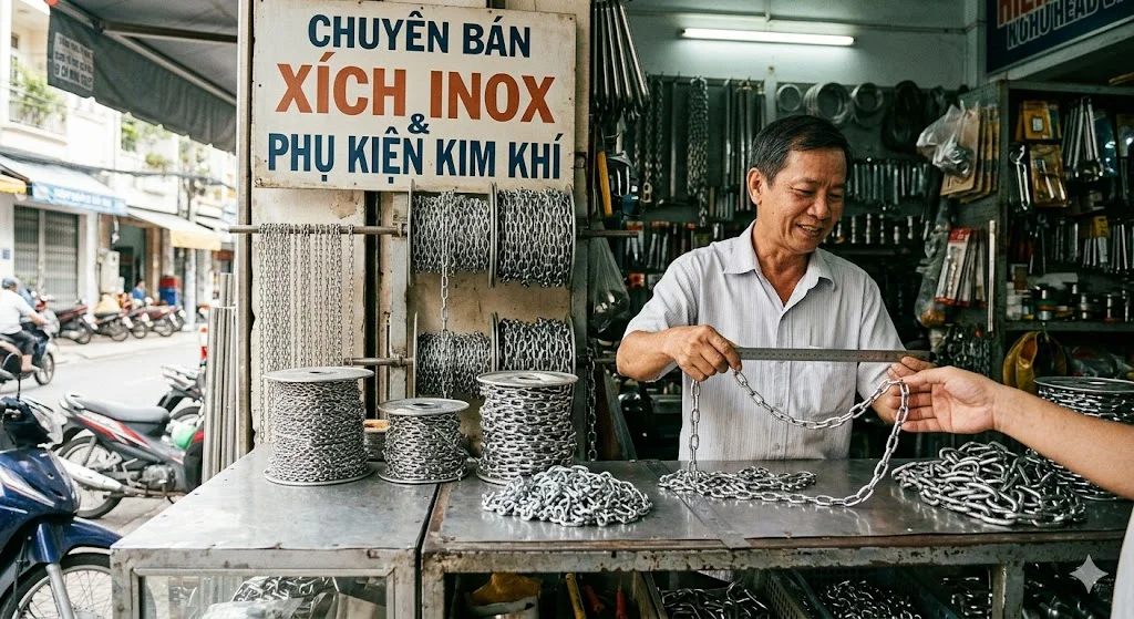 Địa chỉ bán xích inox tại Hồ Chí Minh phổ biến
