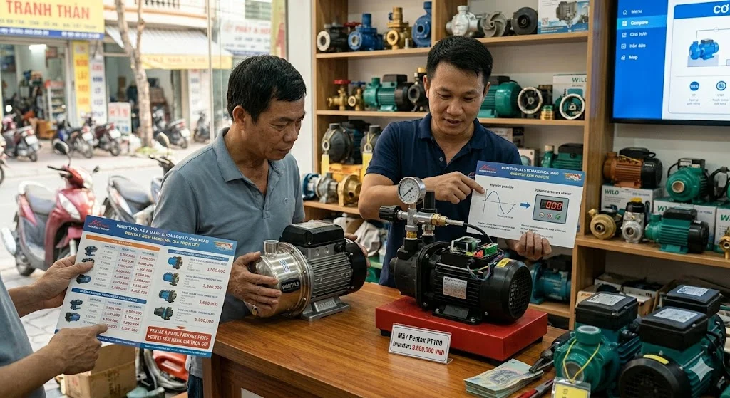 Cách chọn máy bơm tăng áp đúng với giá tiền