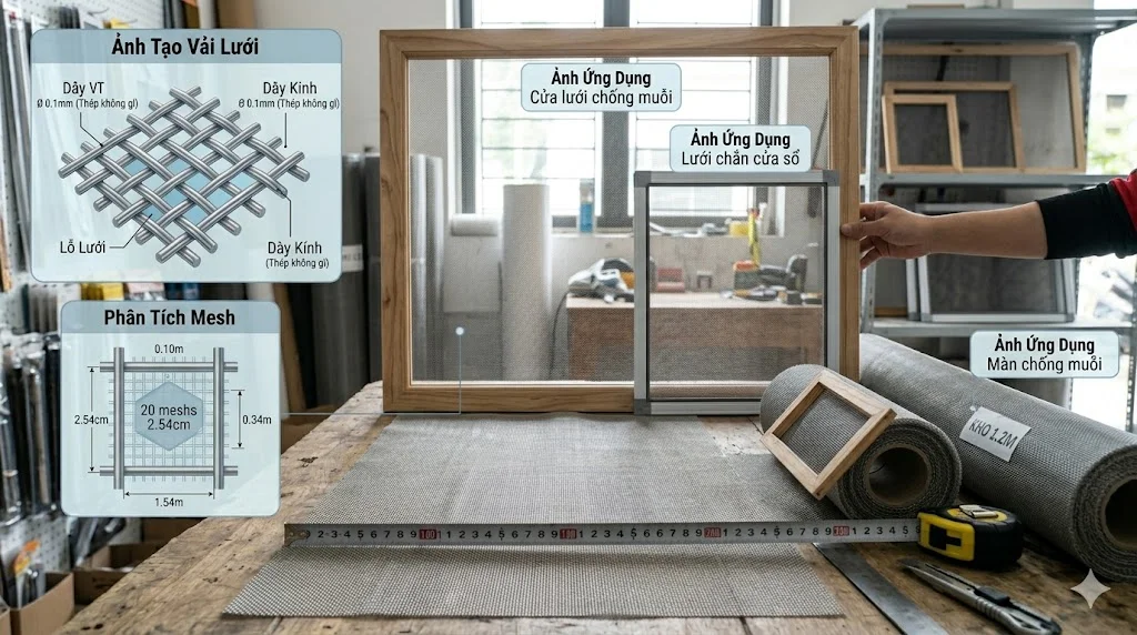 Ứng dụng thực tế của lưới chắn muỗi 20 mesh 1m 1.2m