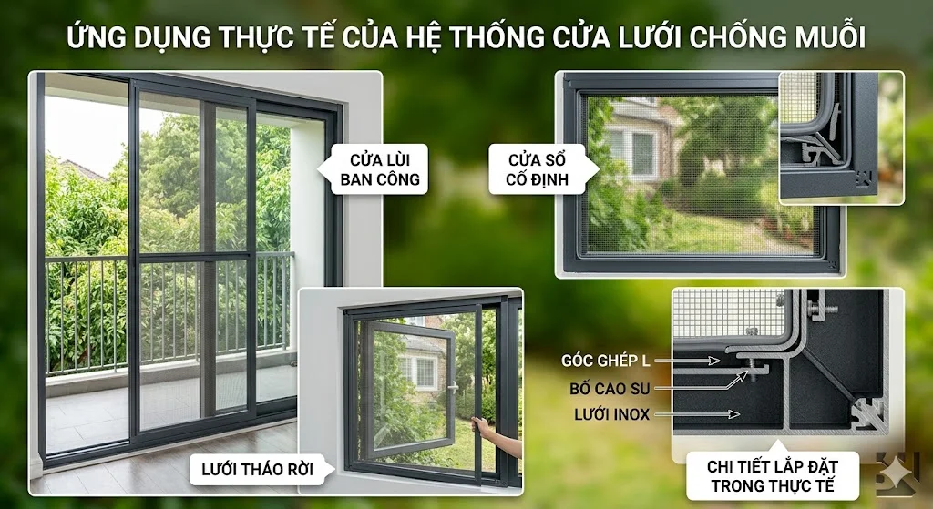 Ứng dụng thực tế của lưới chống muỗi dây 0.35