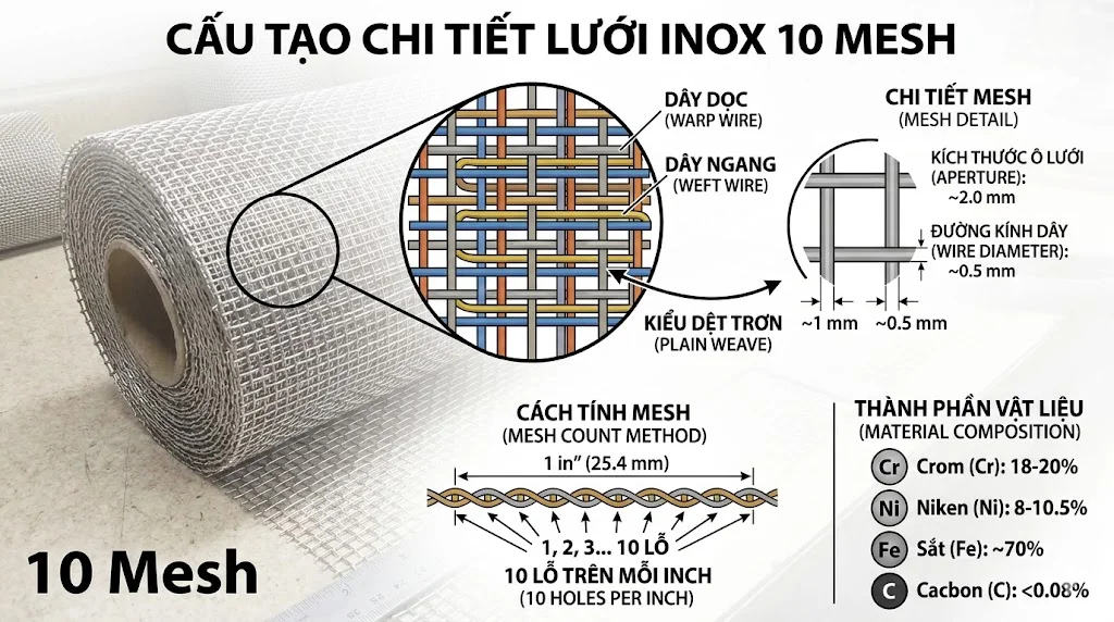 Cách chọn lưới 10 mesh đúng kỹ thuật