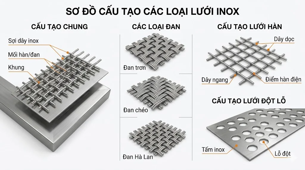 Phân loại lưới phổ biến hiện nay