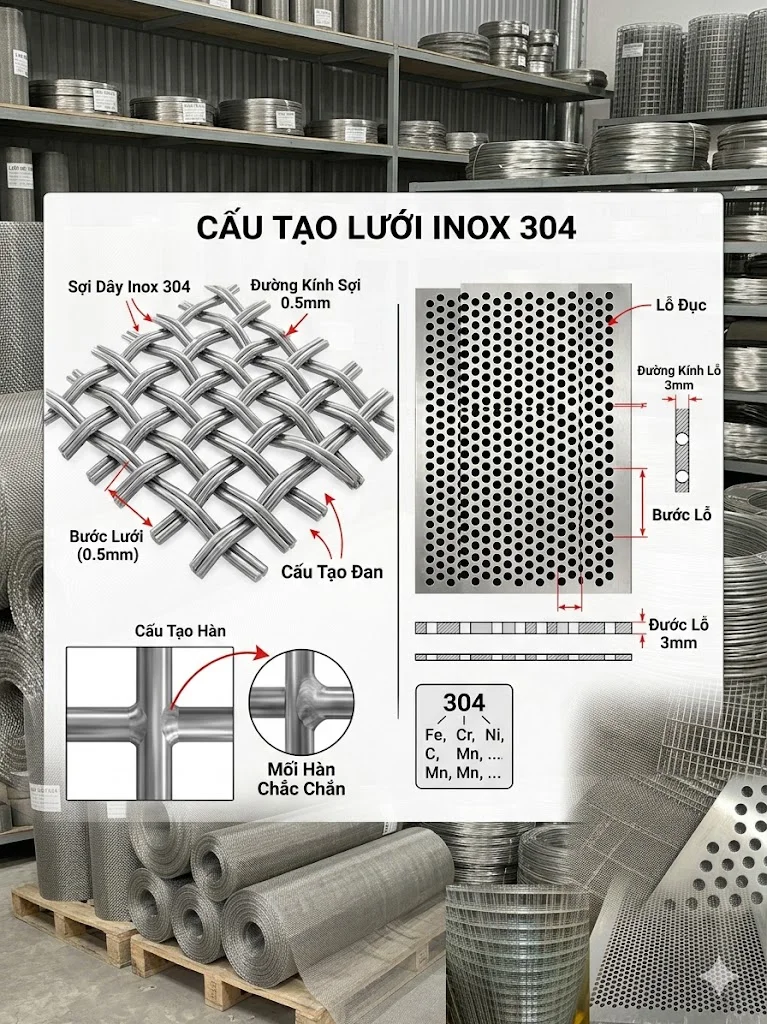 Phân loại lưới inox phổ biến hiện nay
